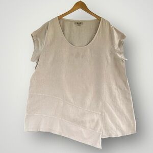 Flax Women's Cream Asymmetrical Blouse